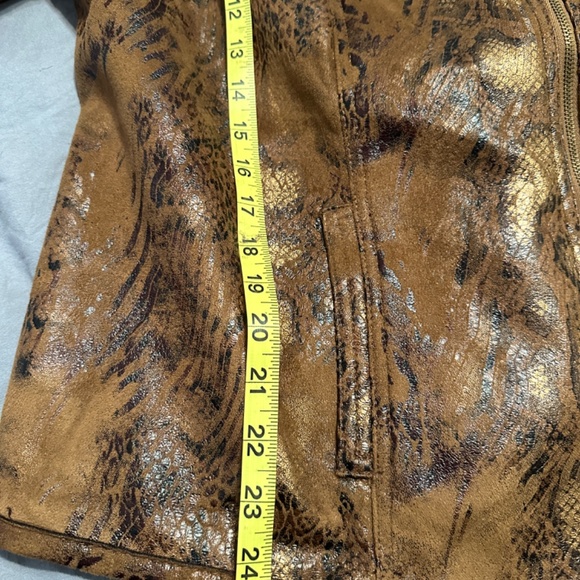 Vintage Y2K 2000s Snakeskin Leopard Print Suede Long Sleeve Jacket Women Size XL - Picture 8 of 8